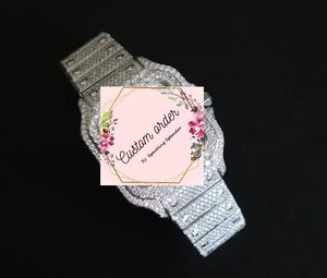 นาฬิกาหรูหราสไตล์ฮิปฮอปประดับเพชรโมอิสซาไนต์ VVS สำหรับผู้ชายและผู้หญิง ตัวเรือนสแตนเลสสตีล ระบบจักรกล หน้าปัดอนาล็อก เหมาะสำหรับงานปาร์ตี้ - Product Image 2