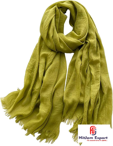 Fashion <b>Scarf</b> Textile Production Cotton Polyester Viscose Blend Soft Lightweight Fabric Private Label Bulk Supply - Product Image 2