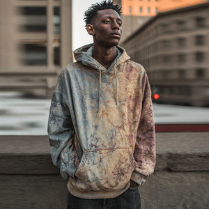 Sudadera con capucha tie-dye lavada estilo streetwear para hombre, moda de invierno, sudaderas con capucha tie-dye para hombre, sudadera con capucha tie-dye lavada de forro polar de 350-400 GSM para hombre - Product Image 3