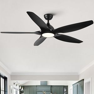 Ventilatore da soffitto a LED integrato da 60 pollici con lame in ABS nere - Product Image 2
