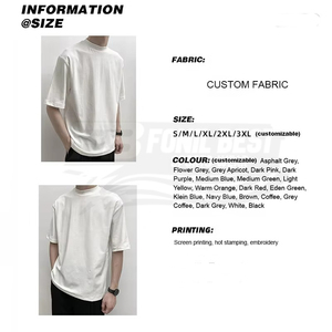 เสื้อยืดลำลองผู้ชายคุณภาพสูง โพลีเอสเตอร์ 100% แบบสั่งทำพิเศษ ทรงปกติ แขนสั้น ไหล่ตก ลายเรียบ - Product Image 6