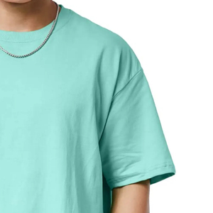 T-shirt Homme Oversize Uni à Manches Courtes Col Rond Décontracté en Coton Jersey Coupe Classique Longueur Standard Style Teint Uni - Product Image 5