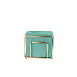 Porte-serviettes de table en acier inoxydable de grande taille avec poignées dorées Porte-serviettes en métal élégant Tables Boîtes à mouchoirs - Product Image 4