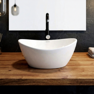 Lavabo de Cerámica de Lujo Marca Vistaar, Lavabo de Baño Moderno y Artístico con Acabado Dorado - Product Image 5