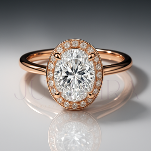 Bague solitaire ovale sertie de diamants, la plus vendue en 2026, pour le quotidien, le bureau et les mariages – Cadeau élégant pour elle - Product Image 3