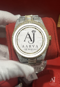 AARVA JEWELS นาฬิกาผู้หญิงหรูหรา โมอิสซาไนต์ กลไกมิโยตะตัวเรือนทองเหลือง สายสแตนเลส 40 มม. อะนาล็อกควอตซ์ - Product Image 3