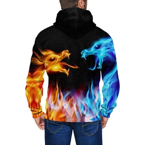 Sudadera con capucha y cremallera personalizada para hombre, impresión digital 3D completa, 100% poliéster sublimado, ajuste holgado, estampado completo cómodo para invierno - Product Image 2