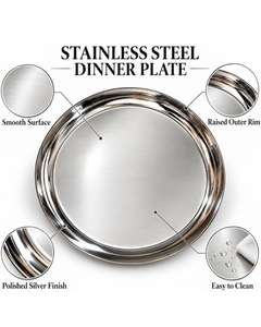 Plateau de service alimentaire en acier inoxydable, 5 compartiments, plateau de dîner indien, de haute qualité, durable, vaisselle de restauration - Product Image 2