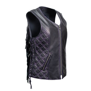 Women's <b>Leather</b> Motorcycle Vest Vintage Biker Style V-Neck Slim Fit <b>Sleeveless</b> Outerwear Waterproof Windproof Fashion Pockets - Product Image 5
