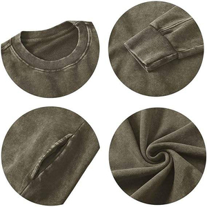 Sweat-shirts pour hommes en coton 100% French Terry, effet délavé, col rond, de haute qualité, respirants, écologiques, personnalisables, pour l'hiver - Product Image 6