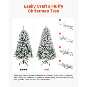 Albero di Natale innevato preilluminato da 120 cm con 120 luci LED bianco caldo, decorazioni natalizie complete, forniture promozionali per feste - Product Image 6