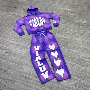 Conjunto de Sudadera con Capucha Oversize y Pantalones Acampanados con Pedrería Personalizado OEM - Product Image 5