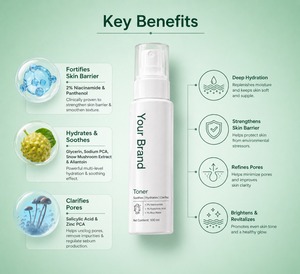 Tonique hydratant fourni par le fabricant pour une peau douce et hydratée en profondeur et des soins quotidiens rafraîchissants - Product Image 3
