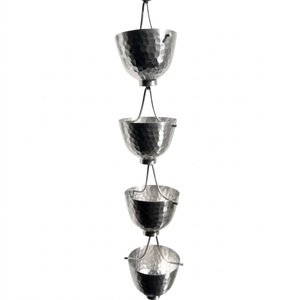 Prime Quality Aluminium Rain Chain And-Hammered Scalloped <b>Cups</b> Outdoor Garden Rain Chain Aluminium With Hammered Rain Chain - Product Image 1