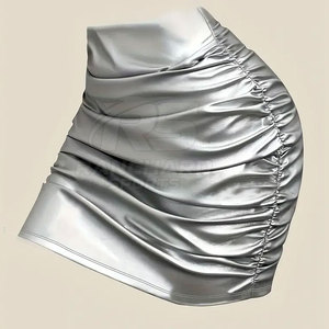 Jupe midi décontractée en cuir véritable pour femmes, taille haute, style crayon, élégante, design moderne et stylé - Product Image 3