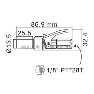 Acoplador de Boquilla de Engrase de Alta Resistencia GX-M48 360 °   Manguera Flexible Giratoria de Liberación Rápida para Lubricación Industrial - Product Image 5