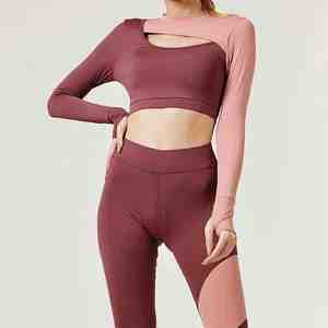 Wholesale Fitness Clothes for Gym Wear Women Sets 3 Pieces Yoga Jackets Workout Leggings Sports Bras <b>Top</b> Sportswear Set - Product Image 2