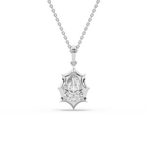 Collier pendentif minimaliste en forme de poire avec diamant de laboratoire, or massif, bijoux fins, pendentif moderne en diamant, cadeau pour femme - Product Image 5