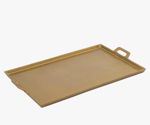 Plateau de service rectangulaire en aluminium fait main, luxe moderne, pour noix, fruits, en-cas, desserts, pour le Ramadan et les mariages - Product Image 1