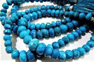 Perles facettées en chrysocolle bleue, rondes, de 6 à 10 mm, perles graduées - Product Image 4