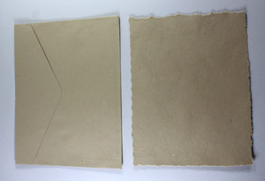 Promotional Gift <b>Sets</b> 250 Gsm Deckled Edge Card With Matching Envelop Recycled Handmade Paper From Cotton Fiber - Product Image 1