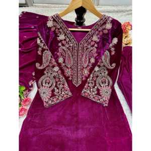 Belle fête porter haut bas Dupatta ensemble avec broderie pour femmes - Product Image 4