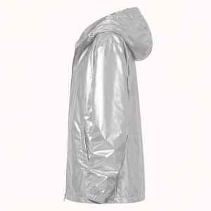 Vestes brillantes personnalisées pour homme, légères, métalliques, à manches longues, style trench, à capuche, pour soirée et discothèque - Product Image 4