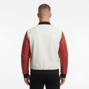 Custom <b>Leather</b> Bomber <b>Jacket</b> for <b>Men</b> Full Zip <b>Men's</b> <b>Leather</b> Bomber <b>Jacket</b> <b>Mens</b> Side Pockets PU <b>Leather</b> Bomber <b>Jackets</b> - Product Image 2