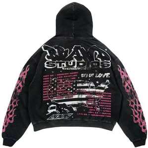 Sudadera con Capucha de Último Diseño con Hombros Caídos, Personalizada con Serigrafía de Logotipo, Chándal Acampanado 100% Algodón, Chándal de Felpa - Product Image 3