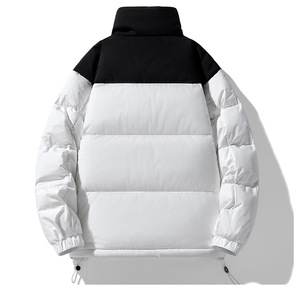 Veste matelassée color block pour homme, col montant, fermeture éclair, manteau d'hiver épais, coupe ample, coupe-vent, vêtement d'extérieur décontracté - Product Image 6