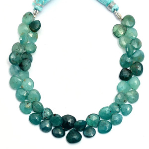 Perles facettées en forme de cœur de Grandidierite AAA 8mm-10mm, pierres précieuses semi-précieuses naturelles rares, perles en vrac pour bijoux - Product Image 1