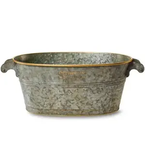 Embossed Design Antique for <b>Champagne</b> <b>Ice</b> <b>Bucket</b> Elegant Metal Wine Cooler & Chiller with Handles for Weddings and Bar Parties - Product Image 5