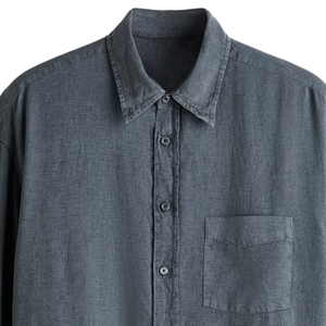 Chemise décontractée à manches longues pour homme, col classique, boutonnée sur le devant, avec poche poitrine unique, légère et confortable, personnalisable - Product Image 4