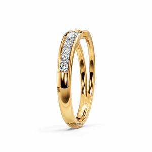 แหวนหมั้นเพชรทรงเรขาคณิตทันสมัยแบบเปิด สำหรับทุกเพศ ทอง 10K 14K 18K เงิน 925 935 - Product Image 3