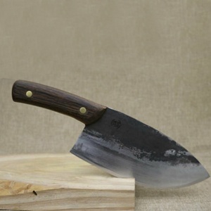 Couteau à viande forgé à la main en acier Damas, style Viking, éco-responsable, à lame pleine, hachoir de boucher ambidextre - Product Image 5