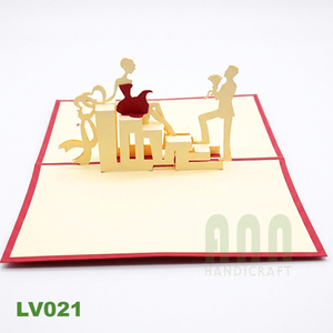 Custom Printed Love Text 3D Pop-Up Die-Cut Wedding Invitation Card Envelope <b>Handmade</b> <b>Paper</b> Cutting Couples Christmas Occasions - Product Image 4