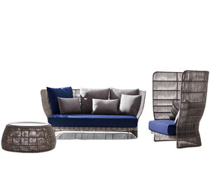ROSF-025 AD Furniture Corp Modern Poly <b>Rattan</b> Rope Garden Outdoor <b>Sofa</b> Set Villa Hotel Park Apartment Bedroom Dining Living Room - Product Image 1