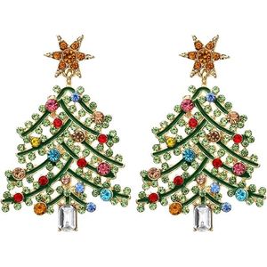 Orecchini Pendenti Scintillanti a Forma di Albero di Natale, Babbo Natale e Omino di Pan di Zenzero per Donne, con Cristalli e Strass, Regalo Natalizio - Product Image 1