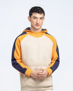 Sudadera con Capucha Premium de Algodón Pesado con Bloques de Color y Manga Raglán, Cuello Alto, Diseño Personalizado, Proveedor Mayorista - Product Image 3