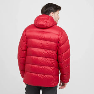 Veste coupe-vent pour homme, rouge, en ripstop, rembourrée, col haut, capuche intégrée et poches zippées, vêtement d'extérieur léger pour l'hiver, vestes pour homme - Product Image 2