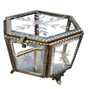 Modern Metal & Glass Jewelry <b>Box</b> Stylish <b>Trinket</b> Organizer for Rings Earrings Necklace Bracelet Vanity Bedroom Decor - Product Image 4