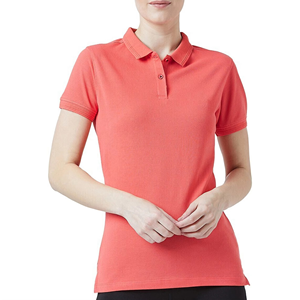 เสื้อเชิ้ตผู้หญิงสีชมพูคอรัลคลาสสิกขายดี ผ้าคอตตอนผสม 100% นุ่มสบาย ระบายอากาศได้ดี แห้งเร็ว เหมาะสำหรับใส่เล่นกอล์ฟ รับทำโลโก้ตามสั่ง OEM - Product Image 5