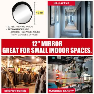 Specchio Convesso da 12 Pollici per Punti Ciechi, Infrangibile, Ampio Angolo di Visione per Sicurezza Interna, Visuale fino a 20 Piedi - Product Image 5