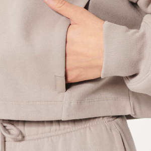 Eco-Friendly <b>Polyester</b> Cotton Tracksuits with Medium Weight Fabric High Quality Custom Logo Cropped Ladies Hoodie and <b>Jogger</b> Set - Product Image 5