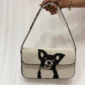 Bolso de Noche Tipo Clutch con Solapa y Diseño de Cachorro con Cuentas Hecho a Mano para Mujer, Venta al por Mayor, OEM, Marca Privada, Fabricante de Exportación de India - Product Image 1