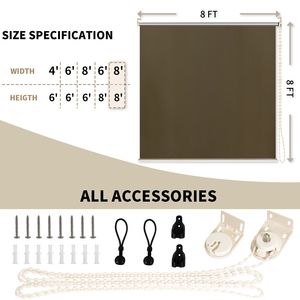 6FT X 6FT Modern Walnut Aluminum Roller <b>Shutter</b> HDPE Spliced Interior-Exterior Use Horizontal and Vertical Opening Pattern - Product Image 3