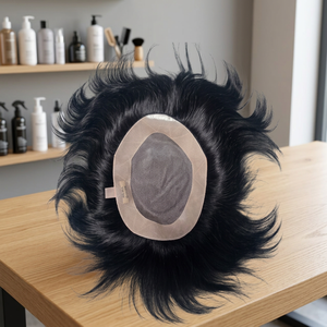 ท็อปเปอร์ผมแท้ Taz Hair Bangladesh แบบโมโนและฐาน PU ความหนาแน่น 100%  แบบสั้น  ติดด้านหน้าด้วยเชือกผูก  ผมแท้ 100%  แบบเรมี่  ผมอินเดีย  เนื้อผมตรง - Product Image 4