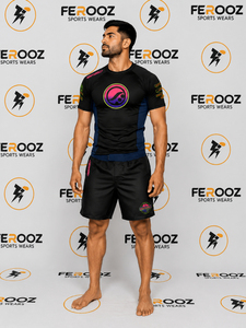 <b>Men's</b> <b>Compression</b> Sportswear Set Quick Dry Training Jersey And Performance Shorts For Martial Arts Fitness Gym And Running - Product Image 2