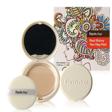 Farmstay Real Skinny Two-Way Pact Series Light Beige Polvere Fissante per il Trucco Selezione Tonalità Pelle 1 Pezzo Principale + 1 Pezzo Ricarica - Product Image 1