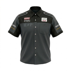 Nouvelle conception Chemises de pit crew entièrement boutonnées personnalisées avec logo sur mesure pour moto et course automobile 2026 - Product Image 3